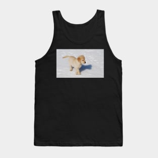 "Golden Retriever Puppy's First Winter" Tank Top